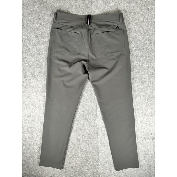 FourLaps Traverse Pants Mens 33x34 Gray Polyester Stretch Flat Front Straight - Picture 2 of 15